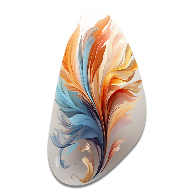 «Liadan - Feathers Fall Shape», art mural en métal asymétrique, H 31 po x l 17 po