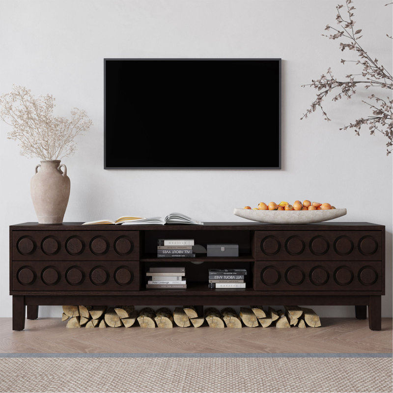 Modern Mid-Century Media Console With 4 Drawers And Cable Management, TV Console Table For Tvs Up To 75",Entertainment Center For Living Room And Office