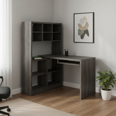 Bureau d'ordinateur en L