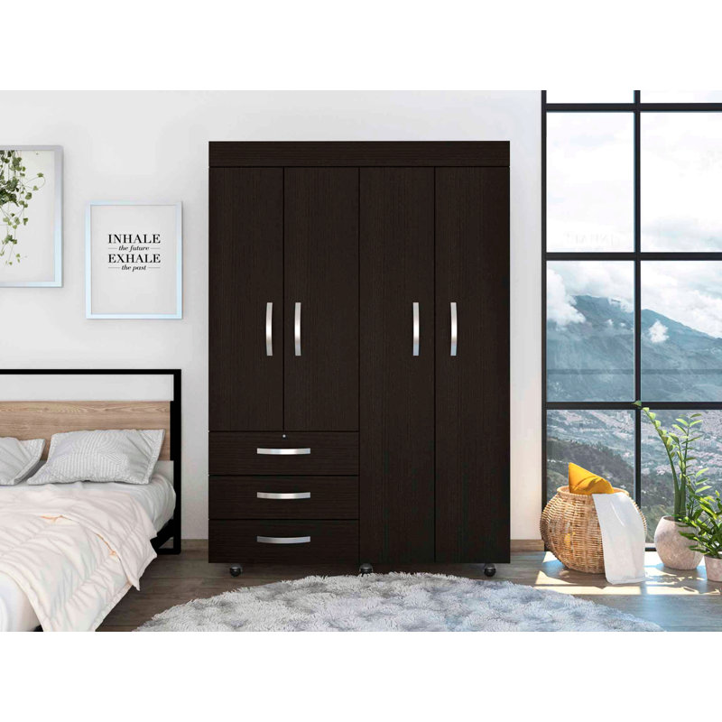 Armoire 3 tiroirs wengé noir