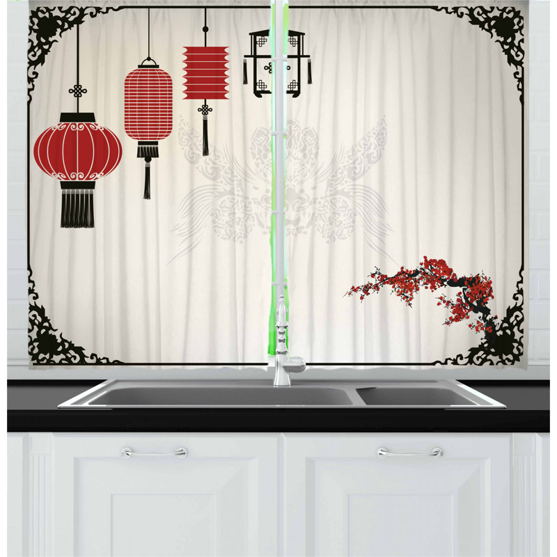 Geometric Pointed Kitchen Curtain