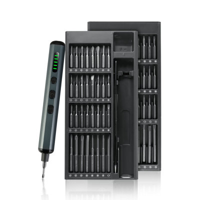 70 In 1 3.7V Mini Electric Screwdriver Kit Rechargeable Magnetic Repair Tool Kit with 5 Torque Settings 64 S2 Precision Bits 4 LED Lights for Phone Ca