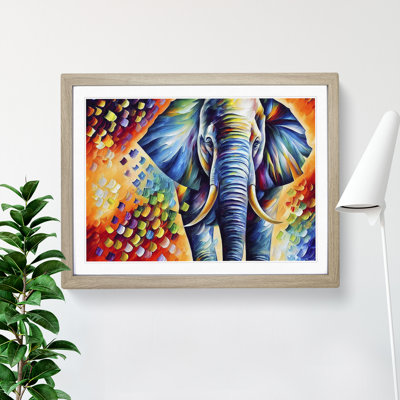 Elephant Abstract - Single Picture Frame Painting