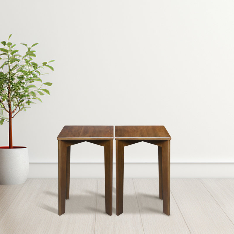 Ensemble de 2 tabourets empilables 100% carrés