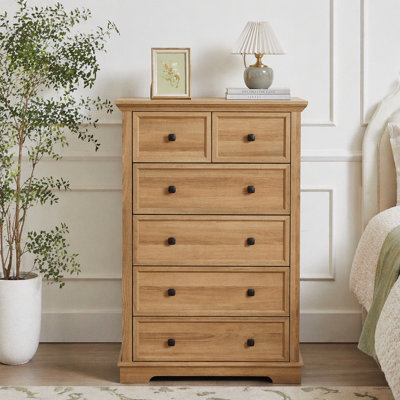 Commode verticale en bois manufacturé à 6 tiroirs