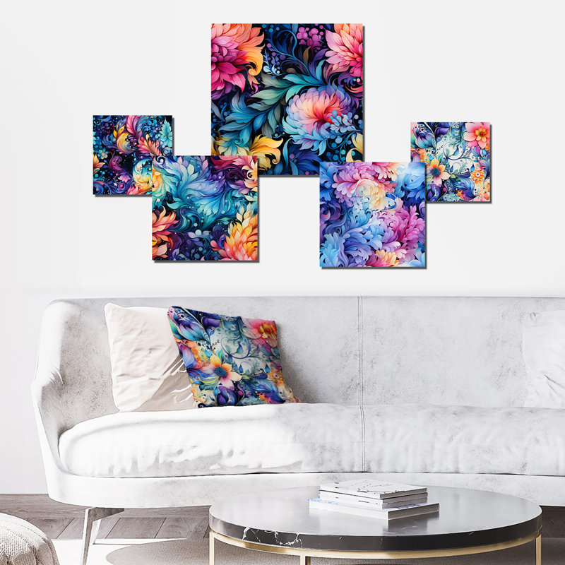 Twickenham - Floral Wall Art Set Of 5