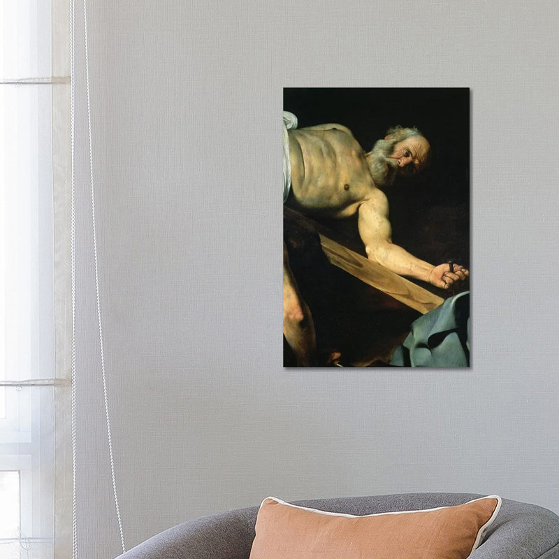 The Crucifixion Of St. Peter, Detail Of St. Peter, 1600-01 by Michelangelo Merisi Da Caravaggio - Wrapped Canvas Print
