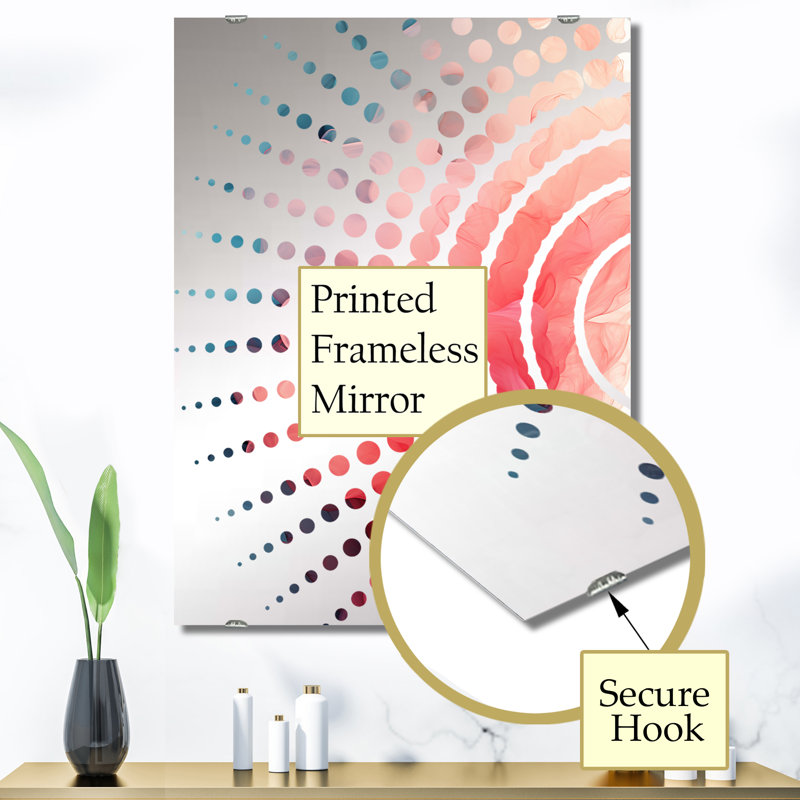 Miroir mural abstrait rose fumé II - MIR135510, 40 po x 30 po