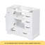 Meuble-lavabo 36 po sans lavabo, base d'armoire seulement, six tiroirs, diviseur de tiroir multifonctionnel, tablette réglable, blanc-117277276