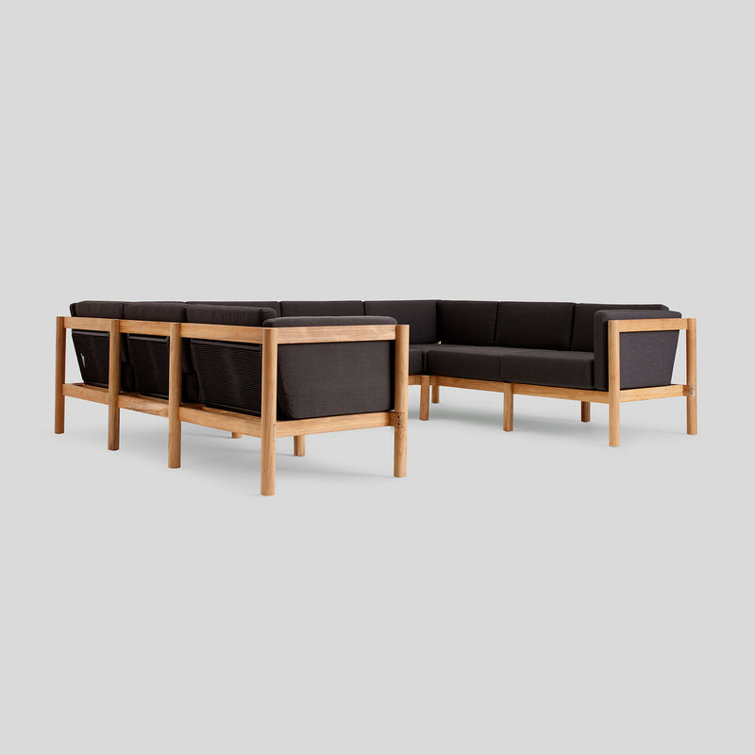 Haven Teak 8 - Person Modular Patio Conversation Sets with Cushions