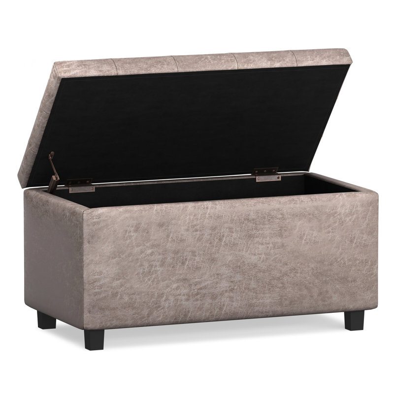 Banc repose-pieds avec rangement caché Cosmopolitan, Taupe gris vieilli