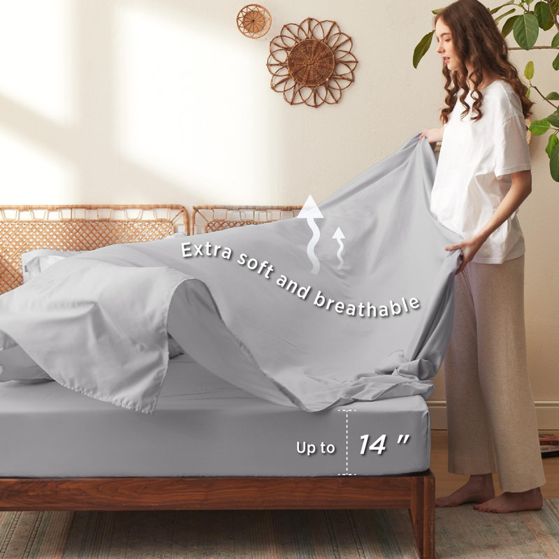 Bedsure Bed in a Bag - Reversible Flroal & Plant Pattern Printed with Comforters, Sheets, Pillowcases & Shams