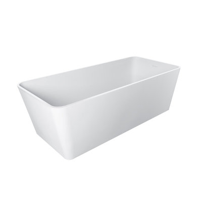 Gridley Casainc Rectangle Freestanding Soaking Solid Surface Resin Stone Bathtub