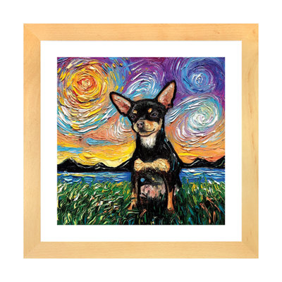 " Short Hair Black And Tan Chihuahua Night " by Aja Trier