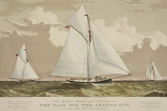 «Sloop Yacht Mischief and Atalanta in the Race», impression