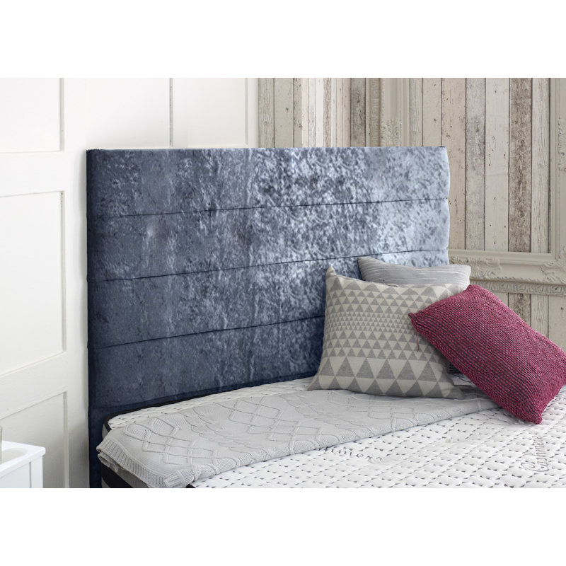 Upholstered Velvet Panel Headboard, Small Single (2'6), Grey