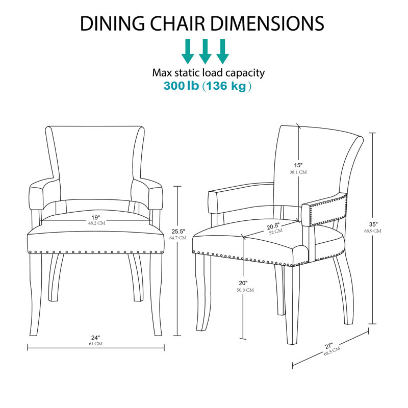 Chaise rembourrée Dawson, Bleu