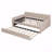 Full Size Upholstered Daybed With Trundle And Wood Slat Support-1787693482
