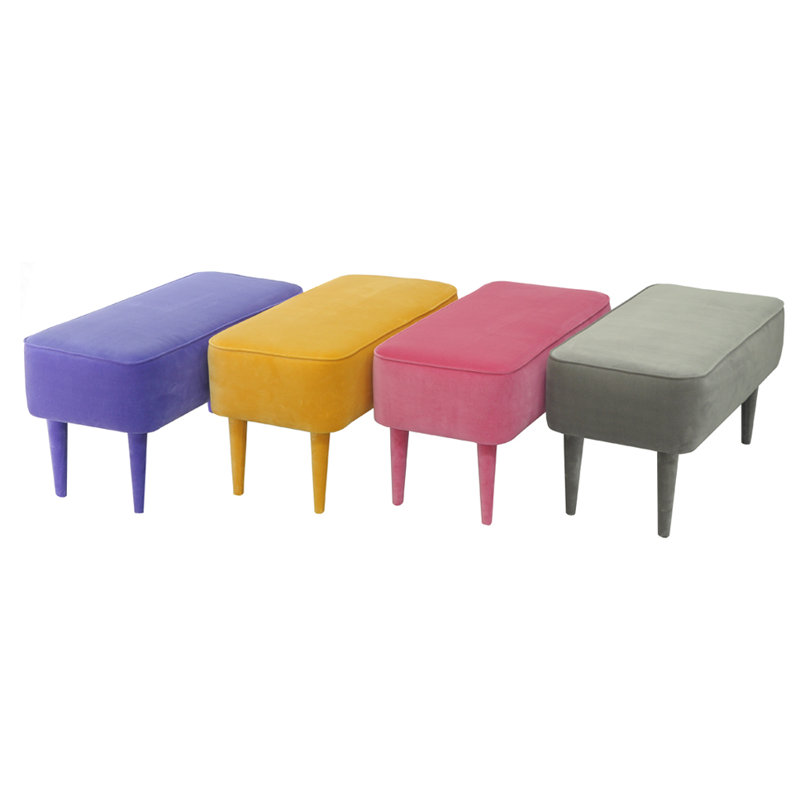 Pastel Upholstered Bench, Pink