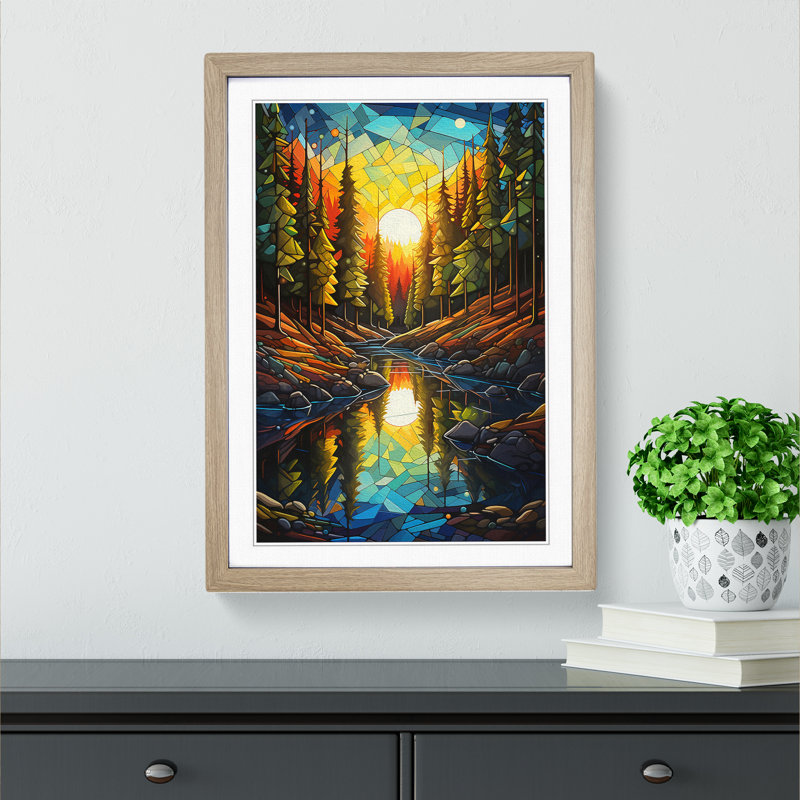 Single Picture Frame Wall Art, 64cm H x 46cm W, Oak Framed