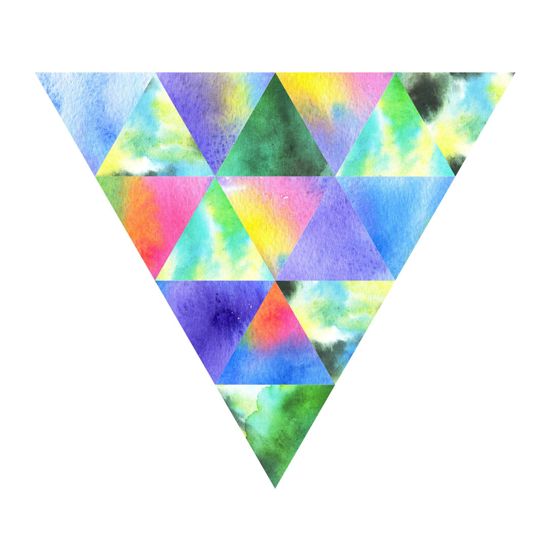 Leinwandbild Watercolour Triangle von Olgamoopsi