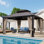 Pavillon de jardin en aluminium à toit double avec toit rigide