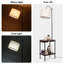 Lampe sur pied noire avec plateau et tiroir en bois à 2 niveaux, sans fil intégré, charge USB-C / A et douille, lampe sur pied à abat-jour tambour réglable en tissu (sans ampoules)