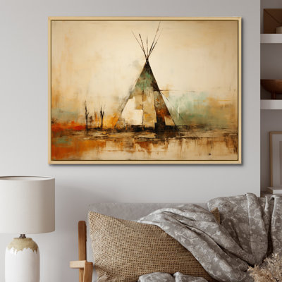 «Yellow Native Tent Rhythms Collage I», art sur toile