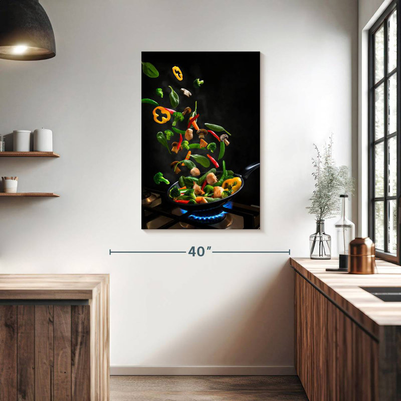 Yarlin Flying Stir-Fried Vegetables, 39" H x 26" W