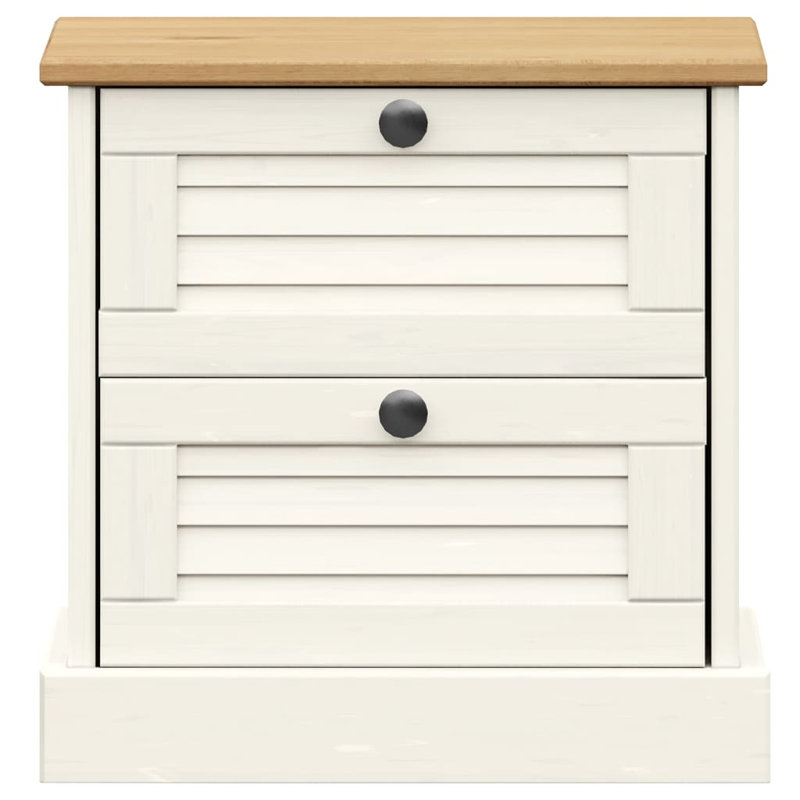 Hull Bedside Cabinet VIGO 42x35x42 cm Solid Wood Pine, White