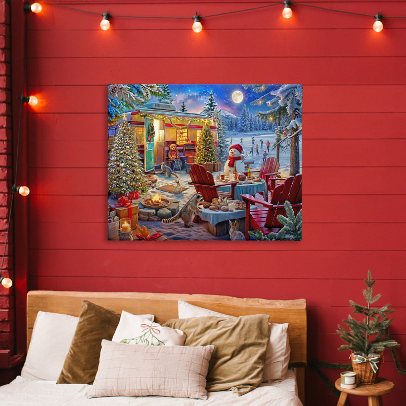 «Winter Holiday Camper Party», conception par Henriette Chinaglia, H 24 po x l 30 po