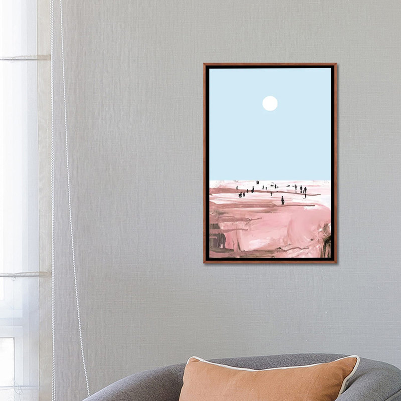 Reproduction d’art graphique rose Beach, H 26 po x l 18 po x P 1,5 po, Toile tendue