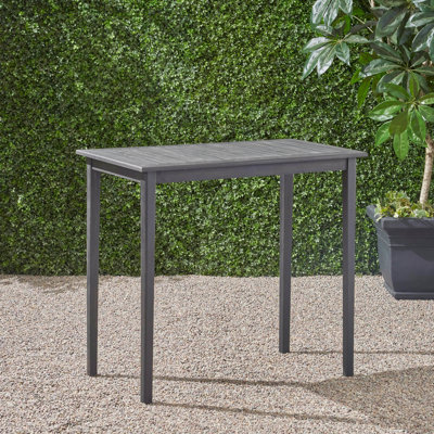 Table de bar gris foncé, fabrication en bois, style minimaliste, hauteur de 41 po, table de bar nécessaire à assembler en gris, faite pour l'extérieur, 41 po