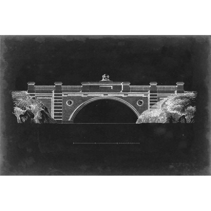 Bridge Schematic II - Graphic Art, 81 cm H x 122 cm W, Wrapped Canvas