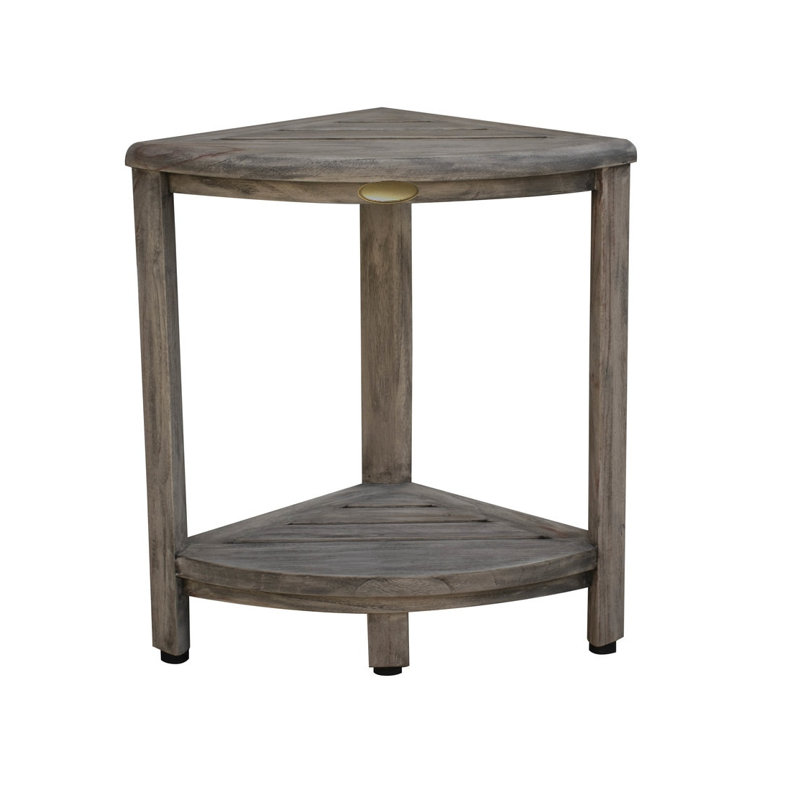 Banc de douche en coin en teck gris antique 18 po x 17 po Ripley