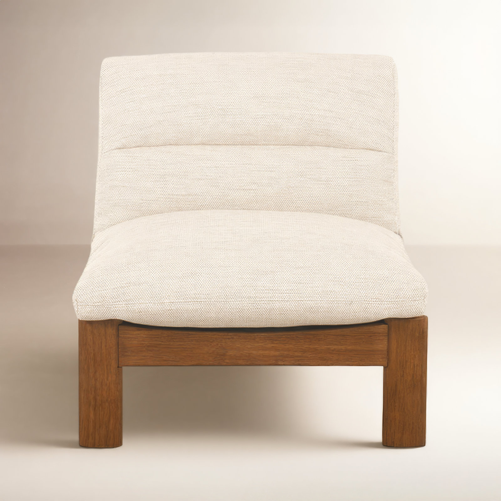 Accent Slipper Chair, Natural Mélange Basetweave