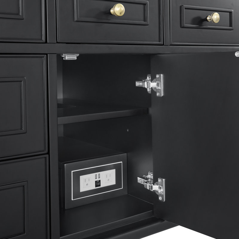 Lorelai 48'' W Single Vanity, Black Onyx, Ethereal Noctis