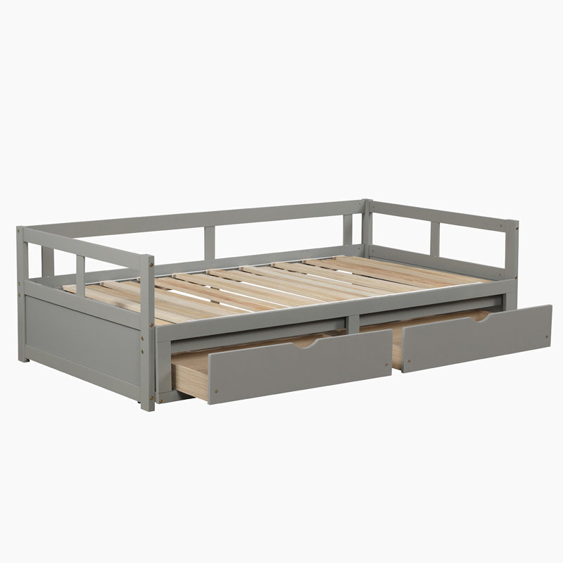 Lit de jour simple avec couchette Goessel, gris