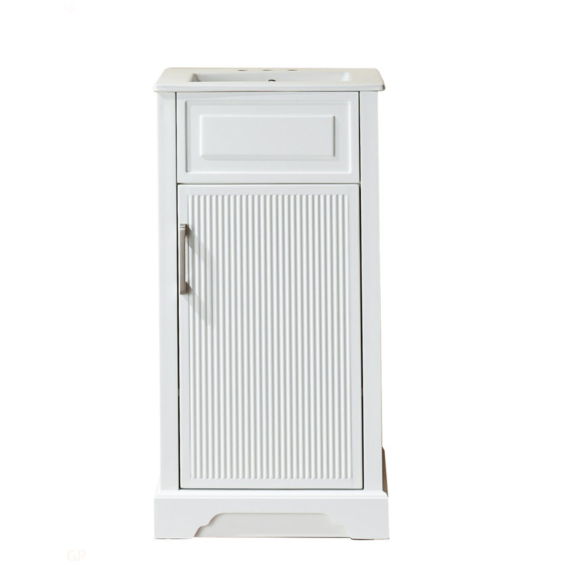 Meuble-lavabo simple autoportant de 18 po avec plateau entièrement assemblé