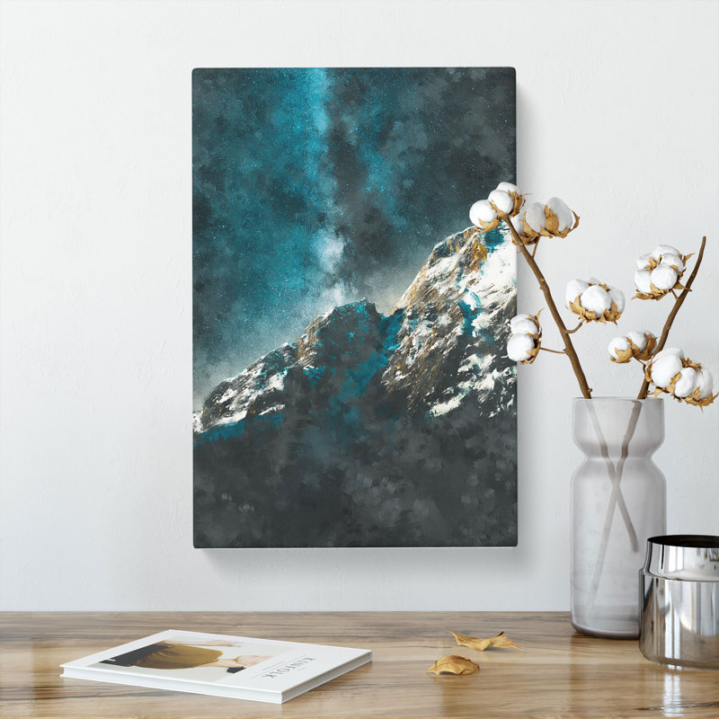 Explosion Of Stars Above The Mountains - Wrapped Canvas, 76cm H x 50cm W x 3cm D