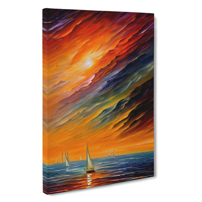 Boats Under the Sunset No.1 - Wall Art