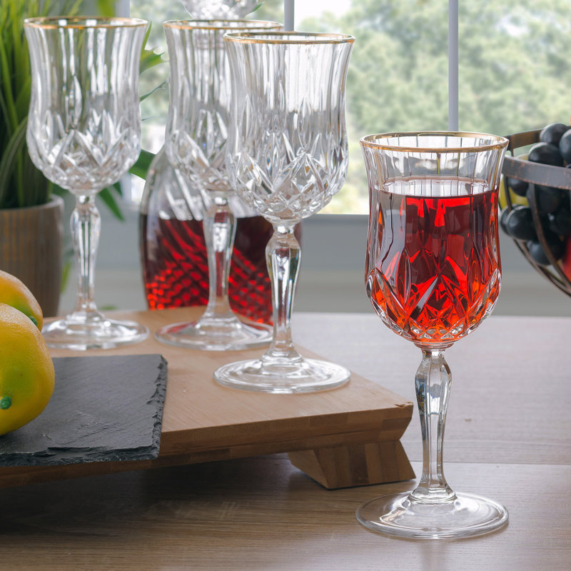 Opera Gold Rim 8oz Crystal Wine Glass Set of 6
