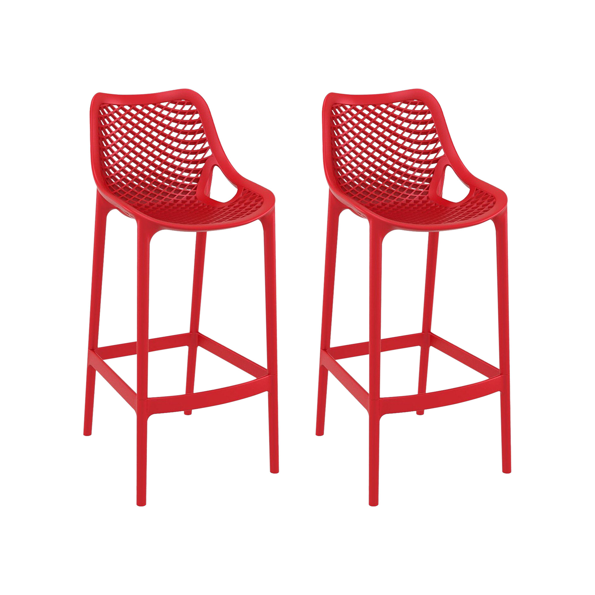 Farrah Patio Bar Stool, Red, 29.5"