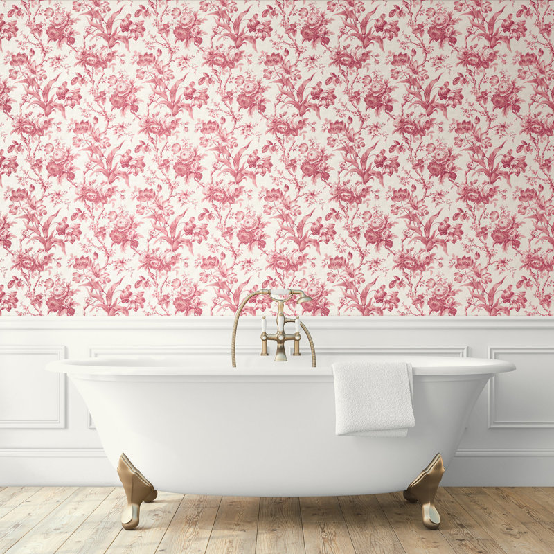 French Country 8.23m x 68cm Matte Finish Wallpaper Roll, Green