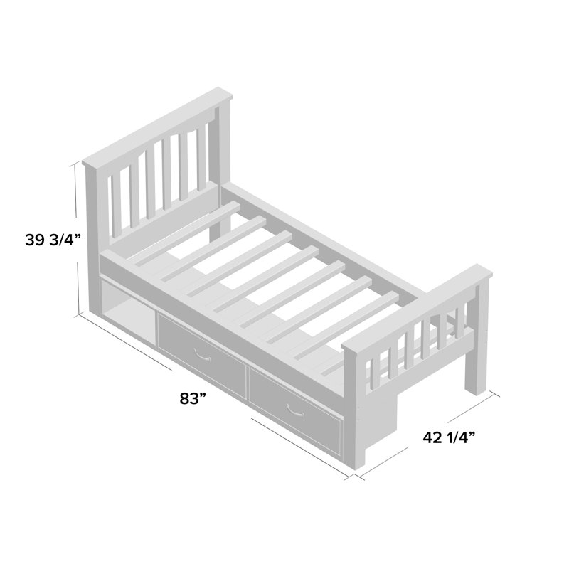 Lit plateforme simple avec rangement Mateo, Espresso