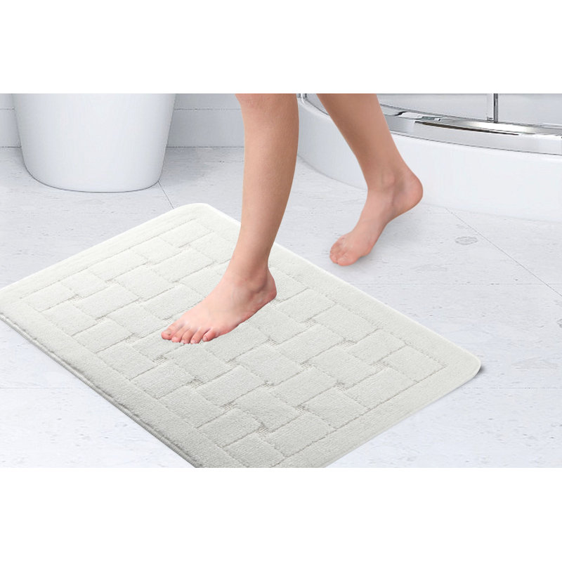 Architha Polypropylene Plastic Non-Slip Bath Mat, White