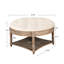 Table basse de salon surdimensionnée en lin blanc beige capitonné à 2 niveaux