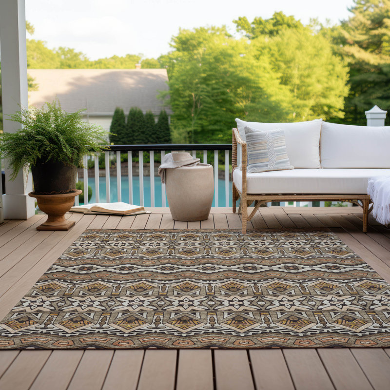 Tapis intérieur / extérieur Lamanna avec envers antidérapant, Rectangle 5 pi x 7 pi 6 po