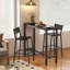 HOMCOM Rectangular Bar Table Adjustable Footpads Marble Effect, Black