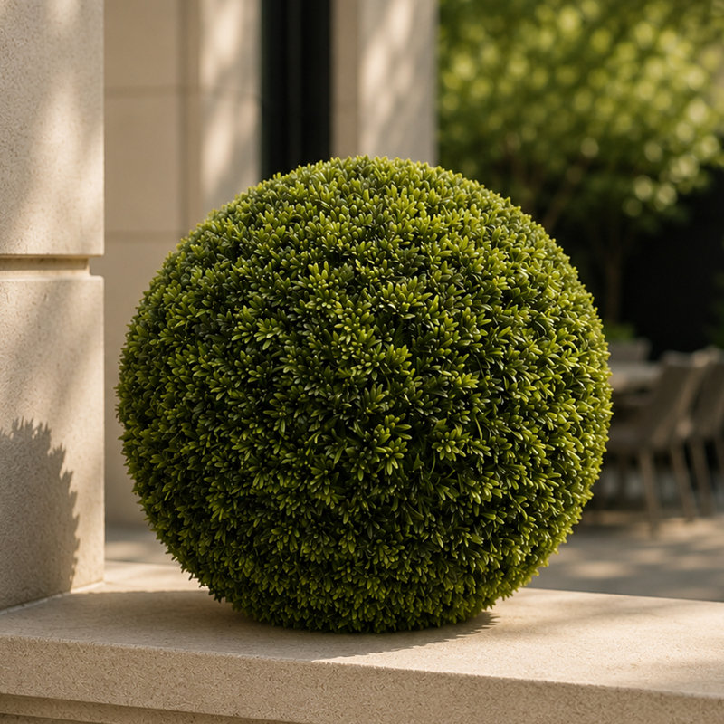 45cm Faux Boxwood Topiary in Pot Liner